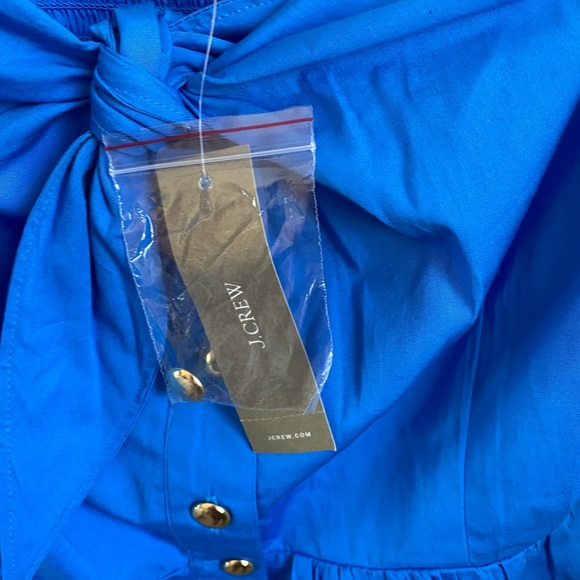 J. Crew Tie-Front Button-Up Peplum Top in Cotton Poplin NWT Size 4 - Picture 11 of 11